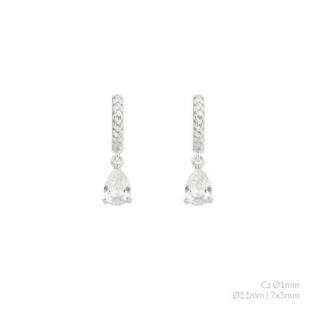 Pendientes de Plata de Ley con circonitas