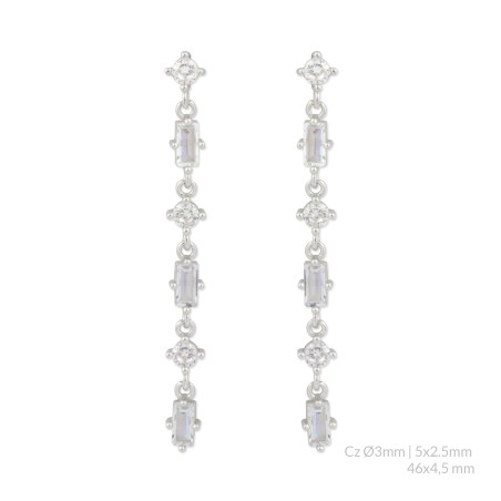 Pendientes de Plata de Ley con circonitas