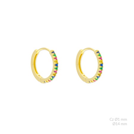 Aros de Plata de Ley y circonita | Ø14mm