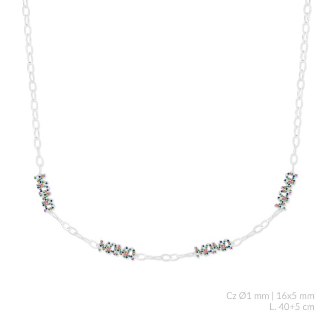 Gargantilla de Plata de Ley con circonitas