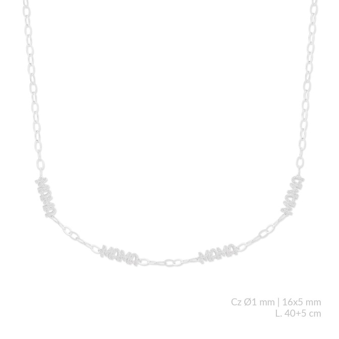 Gargantilla de Plata de Ley con circonitas