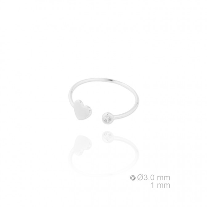 Sortija de Plata de Ley y circonita