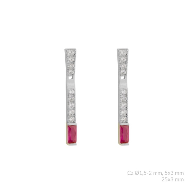 Pendientes de Plata de Ley con circonitas