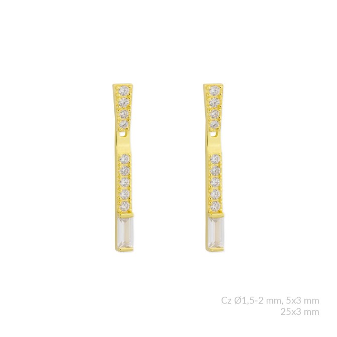 Pendientes de Plata de Ley con circonitas