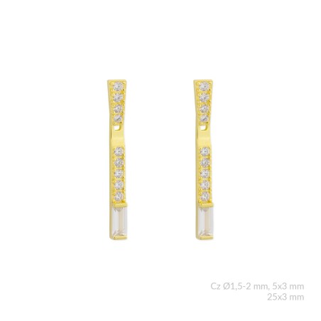 Pendientes de Plata de Ley con circonitas