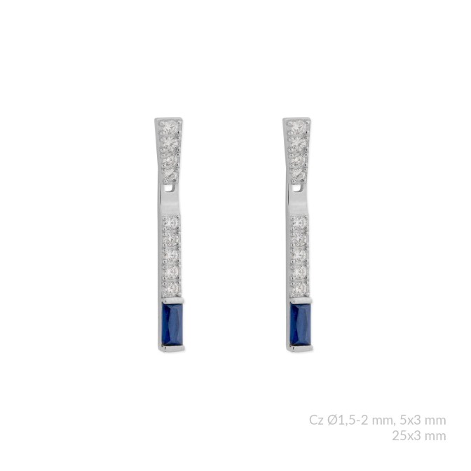 Pendientes de Plata de Ley con circonitas