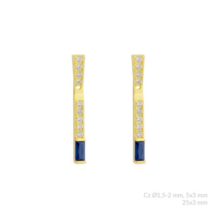 Pendientes de Plata de Ley con circonitas