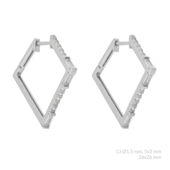 Pendientes de Plata de Ley con circonitas