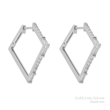 Pendientes de Plata de Ley con circonitas