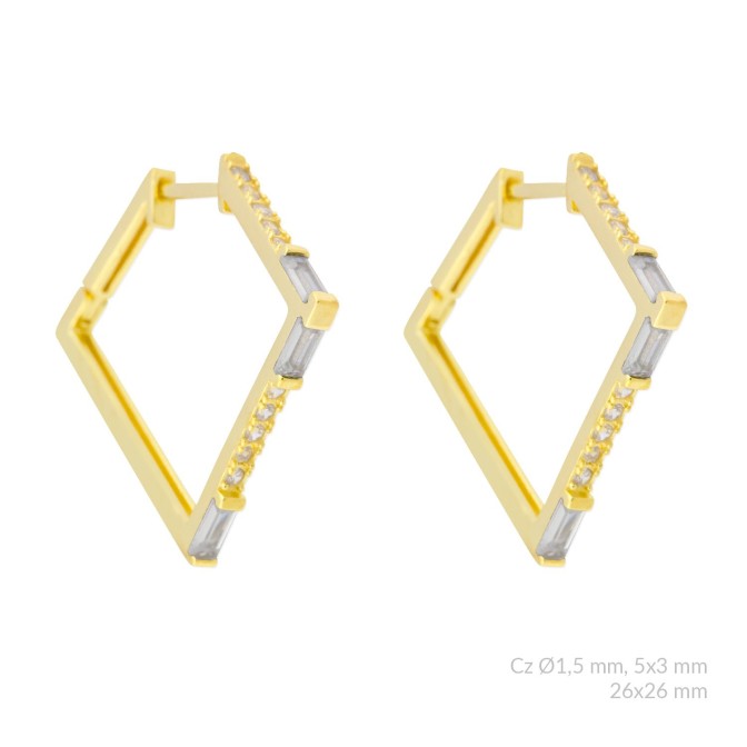 Pendientes de Plata de Ley con circonitas