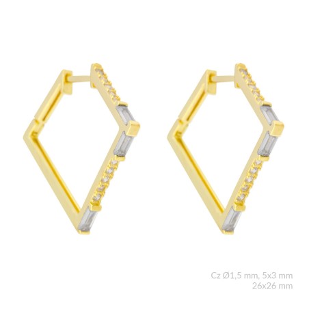 Pendientes de Plata de Ley con circonitas