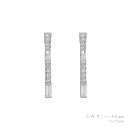 Pendientes de Plata de Ley con circonitas