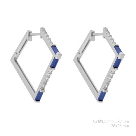 Pendientes de Plata de Ley con circonitas