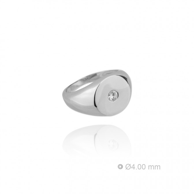 Sortija de Plata de Ley y circonita