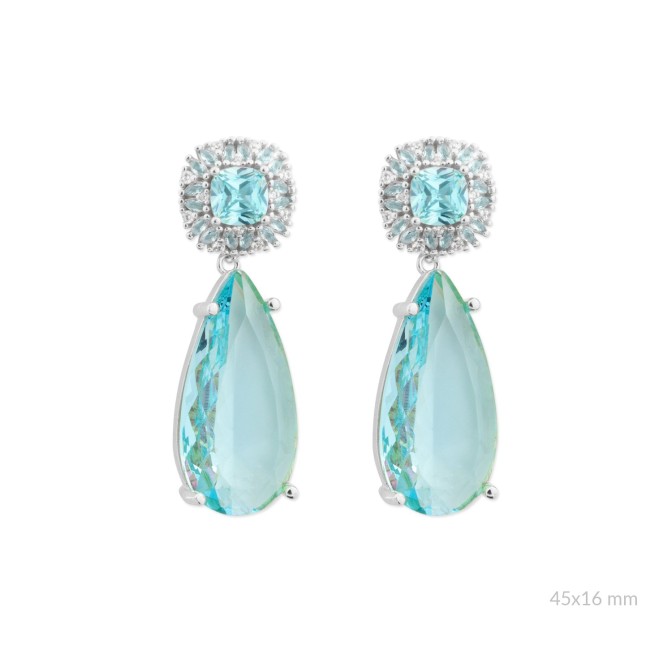 Pendientes de Plata de Ley con circonitas