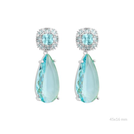 Pendientes de Plata de Ley con circonitas