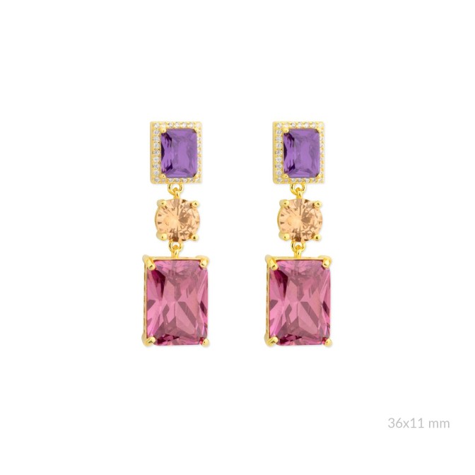 Pendientes de Plata de Ley con circonitas