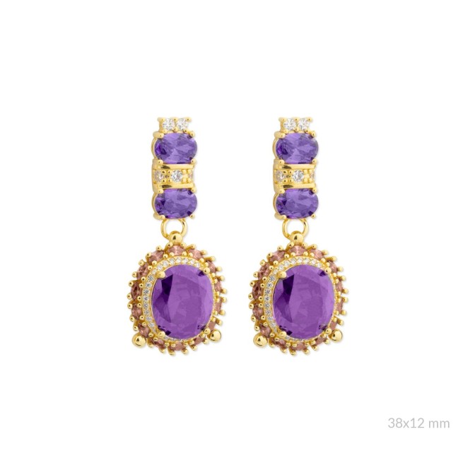 Pendientes de Plata de Ley con circonitas