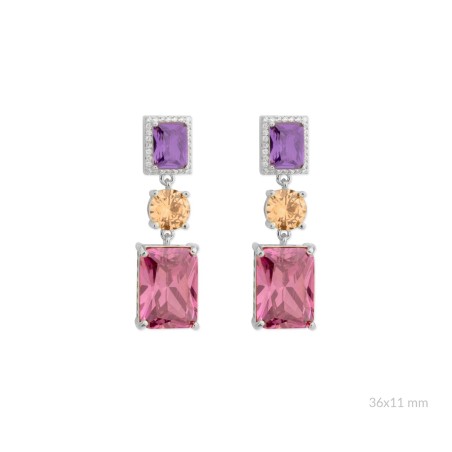 Pendientes de Plata de Ley con circonitas