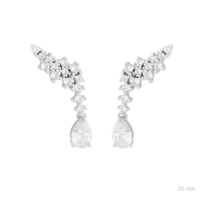 Pendientes de Plata de Ley con circonitas | Trepador