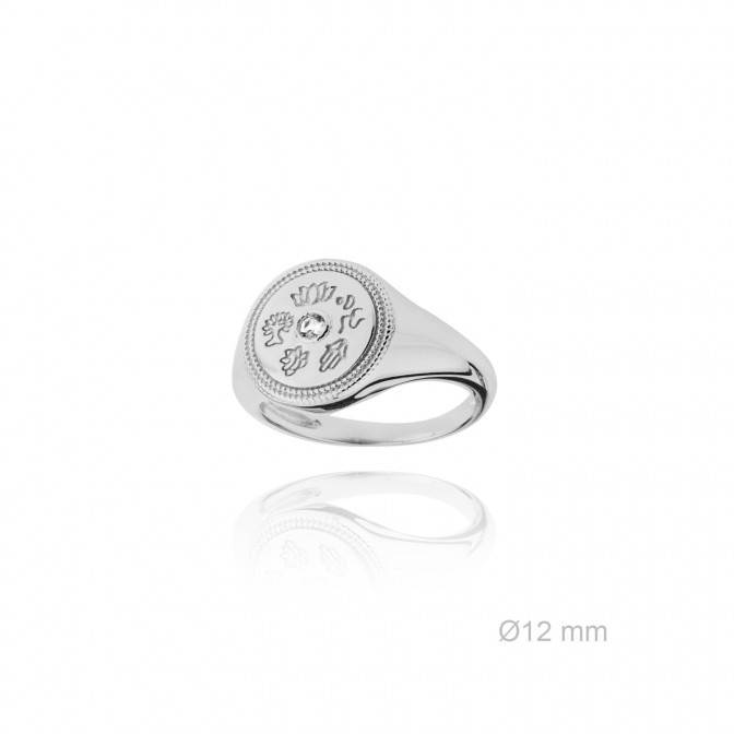 Sortija de Plata de Ley y circonita