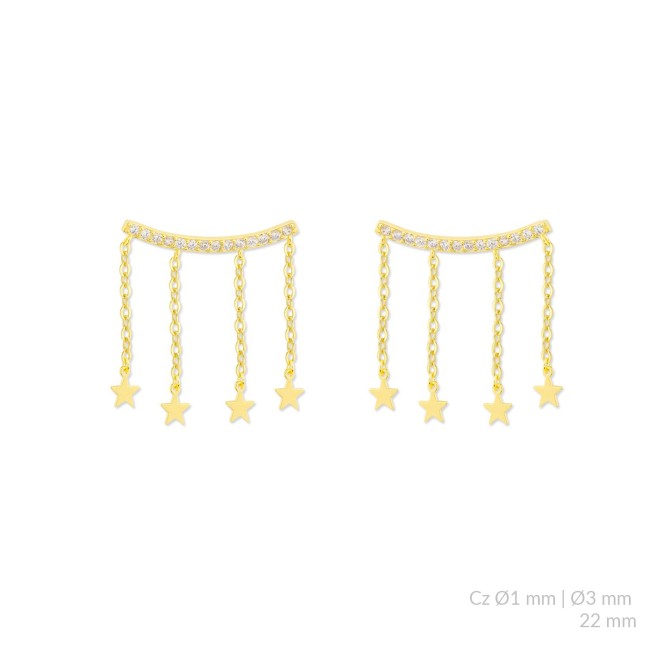 Pendientes de Plata de Ley con circonitas