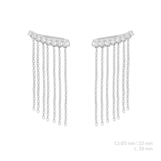 Pendientes de Plata de Ley con circonitas