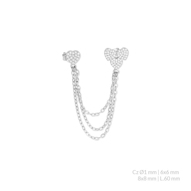 Pendiente de Plata de Ley con circonitas