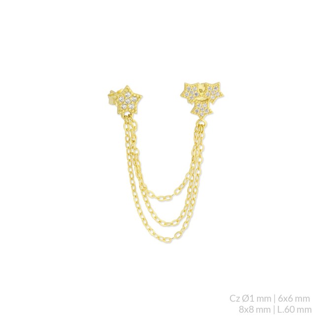 Pendiente de Plata de Ley con circonitas