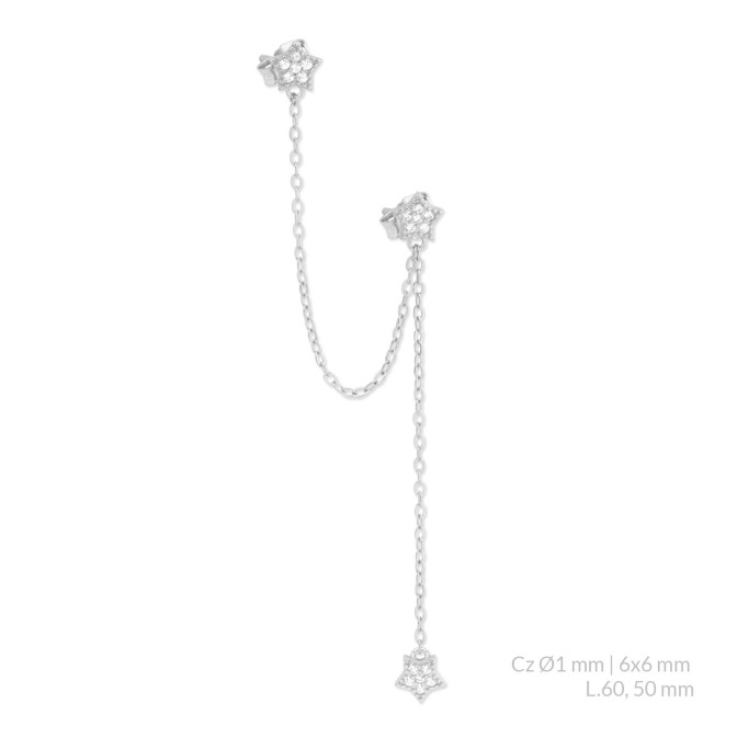 Pendiente de Plata de Ley con circonitas