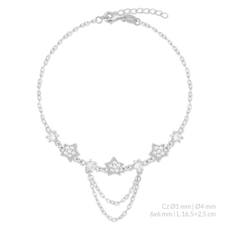 Pulsera de Plata de Ley con circonitas