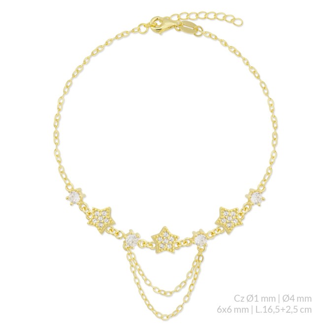 Pulsera de Plata de Ley con circonitas