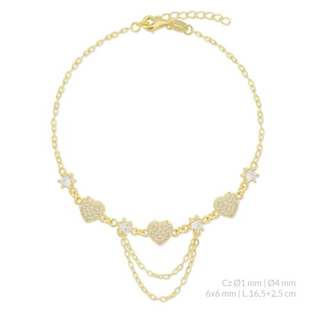 Pulsera de Plata de Ley con circonitas