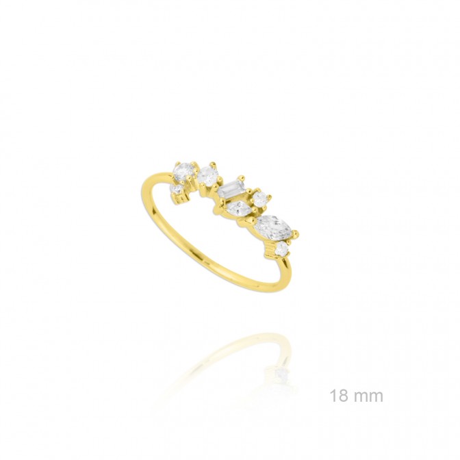 Sortija de Plata de Ley y circonita