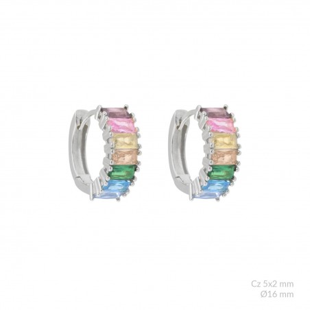 Pendientes de Plata de Ley con circonitas