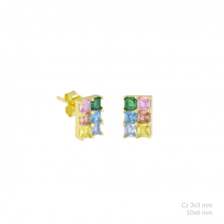 Pendientes de Plata de Ley con circonitas