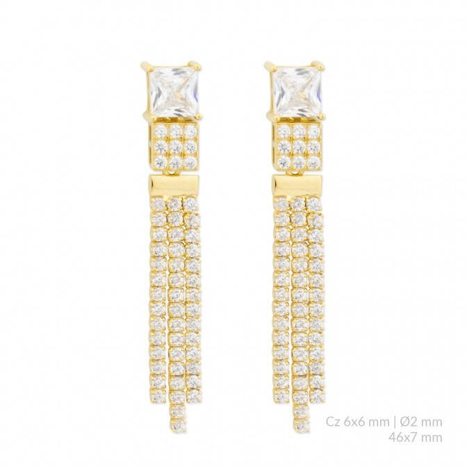 Pendientes de Plata de Ley con circonitas