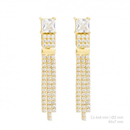 Pendientes de Plata de Ley con circonitas