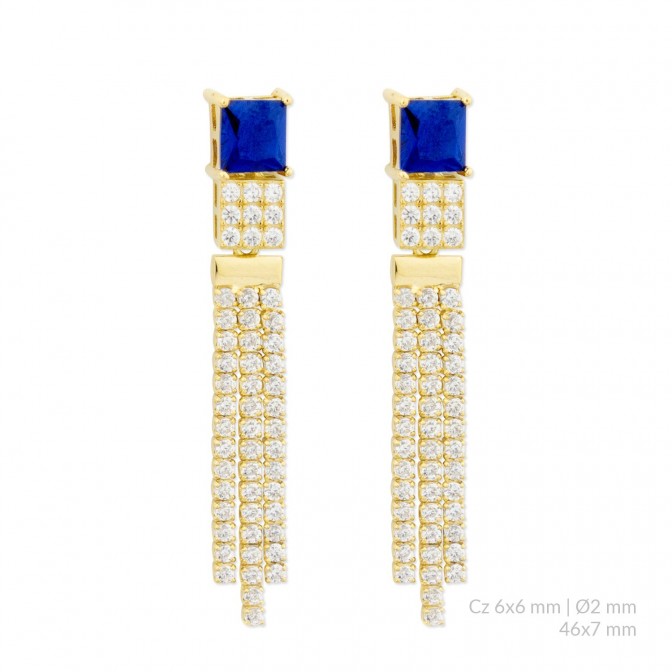 Pendientes de Plata de Ley con circonitas