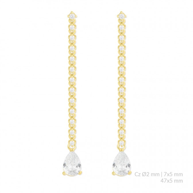 Pendientes de Plata de Ley con circonitas