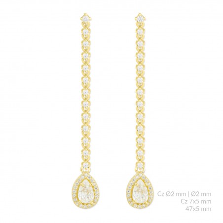 Pendientes de Plata de Ley con circonitas