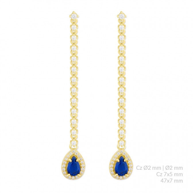 Pendientes de Plata de Ley con circonitas