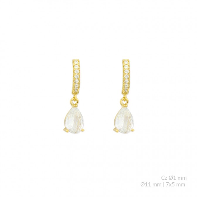 Pendientes de Plata de Ley con circonitas