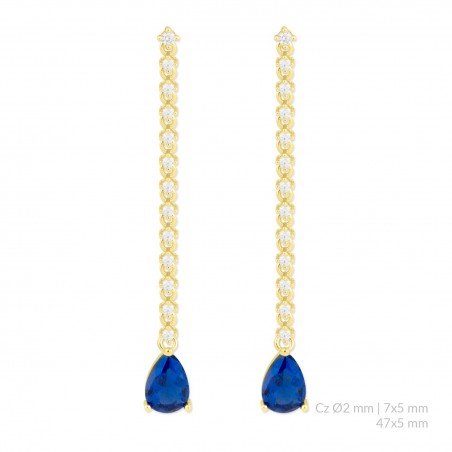 Pendientes de Plata de Ley con circonitas