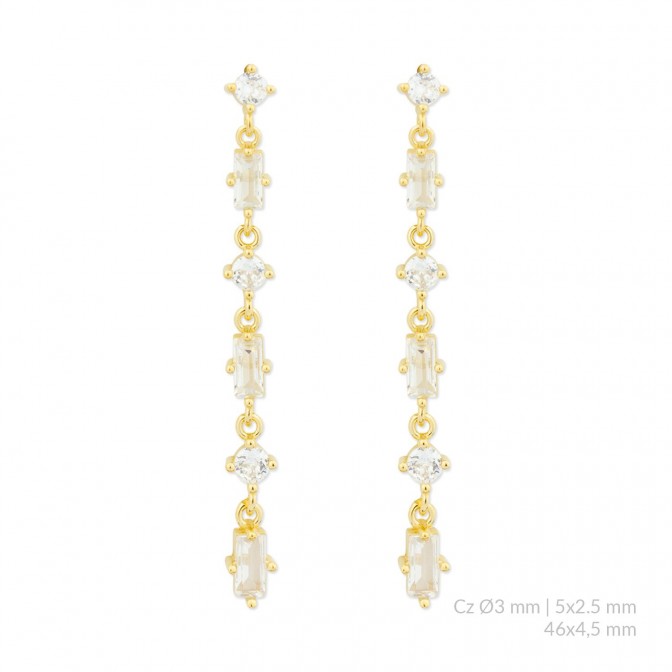 Pendientes de Plata de Ley con circonitas