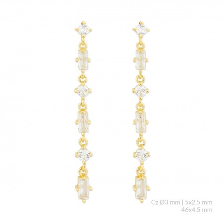 Pendientes de Plata de Ley con circonitas