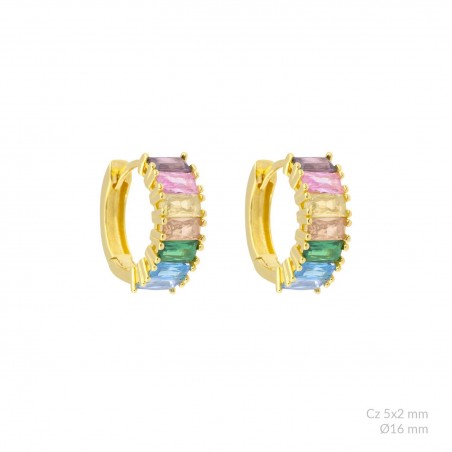 Pendientes de Plata de Ley con circonitas