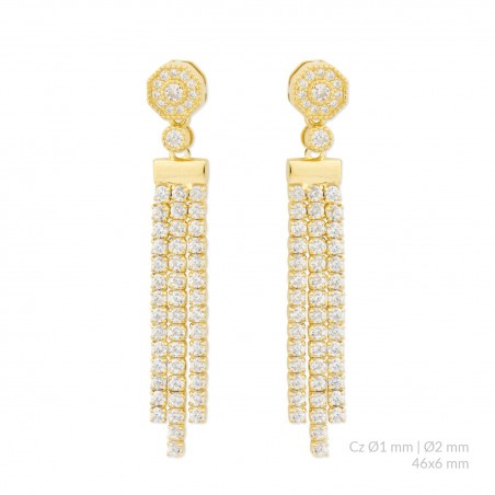 Pendientes de Plata de Ley con circonitas