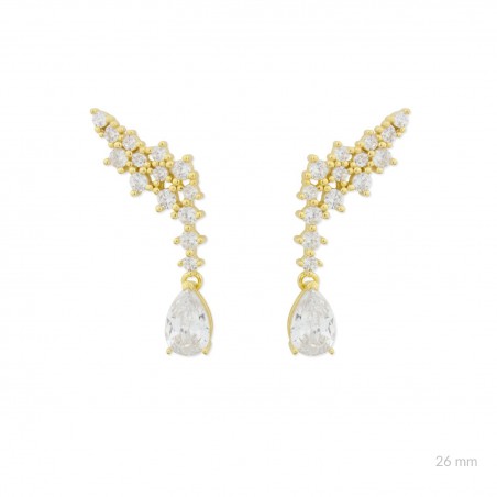 Pendientes de Plata de Ley con circonitas