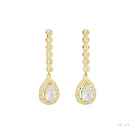 Pendientes de Plata de Ley con circonitas